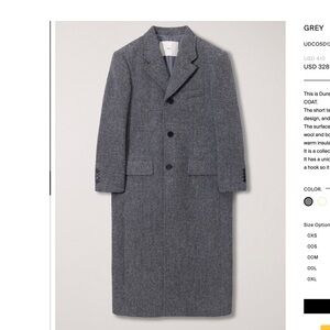 DUNST 2-WAY 3 BUTTON BOUCLE WOOL COAT MELANGE GREY